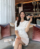 Maen Pearl Cubic Tweed One Piece