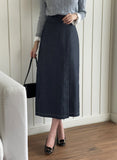 Perroche Stitch Denim Wrap Banding Skirt