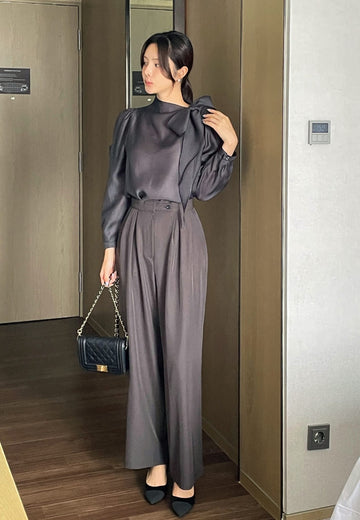 Berzel Pintuck Adjust Wide Slacks