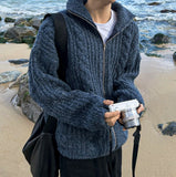 Abel cable knit zip-up