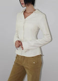 SUEDE STRIPE V-NECK SHIRT