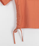 Glit Shirring Ribbon Crop Shirt