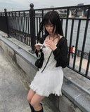 Husi Lace Ribbon Bustier One Piece
