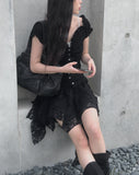 Shuri Puff Lace Short Sleeve Blouse