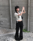 Chyuleu One-Shoulder Unbalanced Shirring Tee