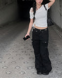 D-ring Cargo Pocket Bootcut Pants