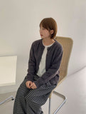 Gelte Wool Round Knit Cardigan
