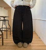 Enen Star Rivet Wide Cotton Pants