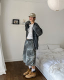 American Flag Pigment Knit Hood Zip-Up