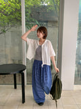 Gyudi Summer Check Banding Wide Pants