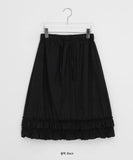 Enfu Banding Frill Tiered Midi Skirt