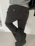 Allin Back Pocket Long Bootcut Slim Fit Cotton Pants