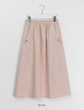 Zumi Snap Button Banding Long Skirt