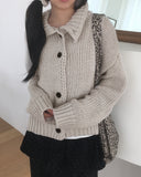 Alpo high neck button knit cardigan