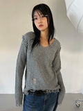 VINTAGE DAMAGE V-NECK KNIT