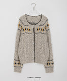 Yokun bokashi pom pom knit cardigan