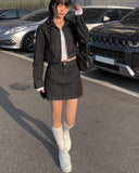 Dobby Black Denim Crop Jacket