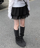 Dot Tiered Mini Skirt