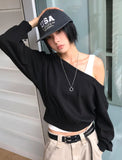 OFF-SHOULDER CROP SWEAT