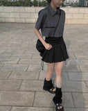 Sou pleats mini skirt
