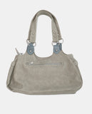 Chaper Rivet Buckle Leather Shoulder Bag