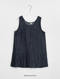 Hien Pleats Denim Layered Sleeveless One Piece