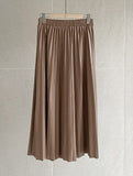 Jace Leather Pleated Banding Long Skirt