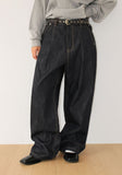 RAW TWO-TUCK WIDE DENIM
