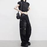 Amua Crop String Half Zip-Up