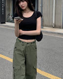 Slew Ribbon Back Silt Strap Short Sleeve T-Shirt