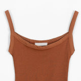 Hemt Tension Color Ribbed Sleeveless