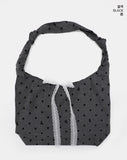 Somni Dot Lace Ribbon Big Shoulder Bag