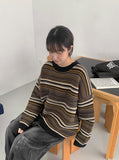 Haruku Stripe Mix Over Knit