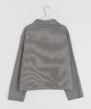 Hokuri Pocket Collar Check Crop Jacket