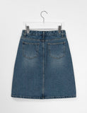 Ucho Washing Denim Midi Skirt