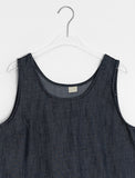 Hien Pleats Denim Layered Sleeveless One Piece