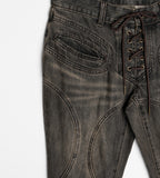 EYELET BROWN BOOTS CUT PT