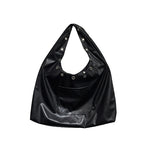 Punching Stud Glossy Shoulder Bag