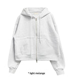 TWO-WAY CROP HOODIE ZIP-UP