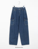 Harob brushed cargo denim pants