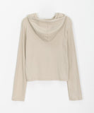 Hellami snap button cropped hoodie