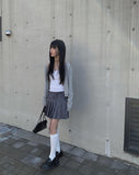 Catty strap pleats mini skirt