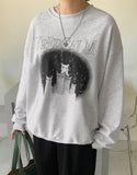 Yoniko Cat Printed Sweatshirt