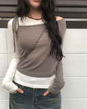 Warms Color Matching Layered T-Shirt Set