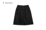 Rown black midi denim skirt