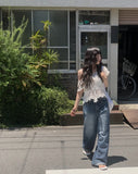 Amyu Summer Denim Wide Pants