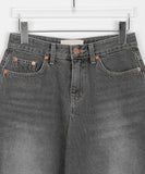 Hirit Gray Washed Denim Midi Skirt