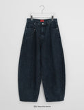 Hendelo Star Rivet Embroidery Balloon Denim Wide Pants