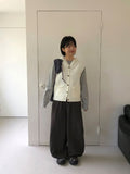 Egelli Cable Button Hood Knit Vest