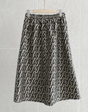 Elian Jacquard Pattern Flare Banding Skirt